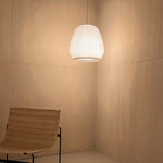 Lantern Knit Pendant Light – Woven Fabric Shade, Modern Minimalist Ceiling Lamp