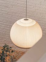 Lantern Knit Pendant Light – Woven Fabric Shade, Modern Minimalist Ceiling Lamp