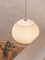 Lantern Knit Pendant Light – Woven Fabric Shade, Modern Minimalist Ceiling Lamp
