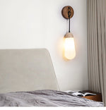Knot Hearth Sconce — Travertine & Wood Wall Light