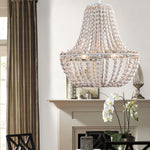 Koralky Beaded Chandelier with Wooden Accents for Modern Interiors