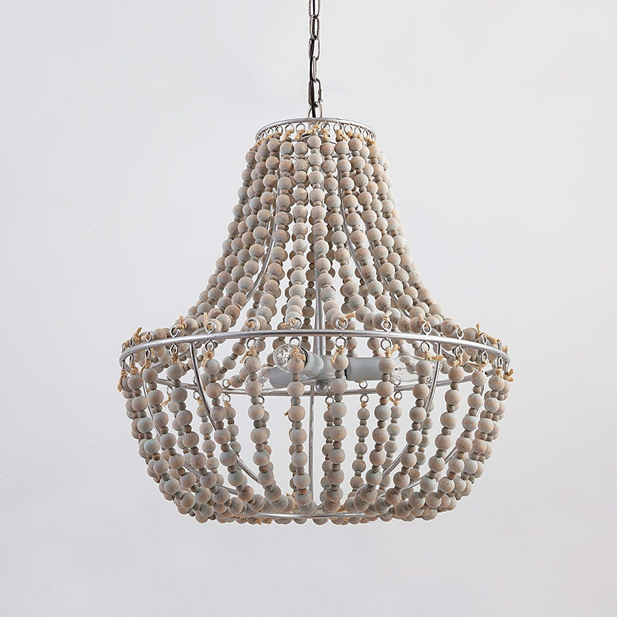 Koralky Beaded Chandelier with Wooden Accents for Modern Interiors