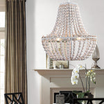 Koralky Beaded Chandelier with Wooden Accents for Modern Interiors