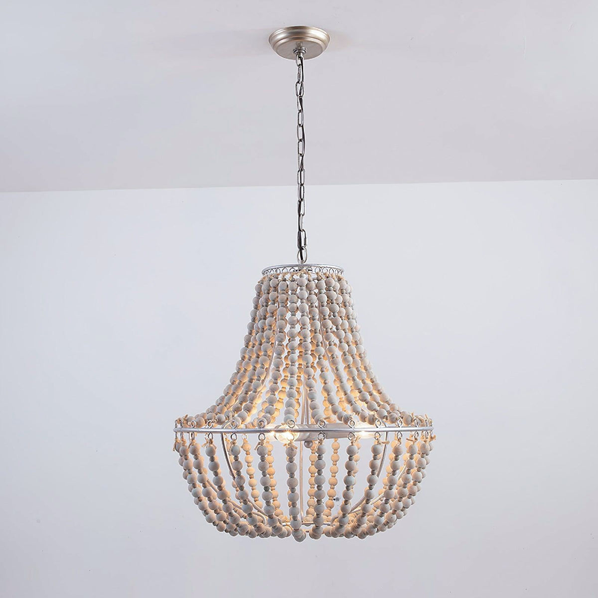 Koralky Beaded Chandelier with Wooden Accents for Modern Interiors
