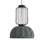 Korvo Pendant Light – Sculptural Black Metal & Fabric Dome Lamp