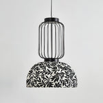 Korvo Pendant Light – Sculptural Black Metal & Fabric Dome Lamp