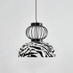 Korvo Pendant Light – Sculptural Black Metal & Fabric Dome Lamp