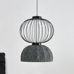 Korvo Pendant Light – Sculptural Black Metal & Fabric Dome Lamp