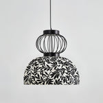 Korvo Pendant Light – Sculptural Black Metal & Fabric Dome Lamp