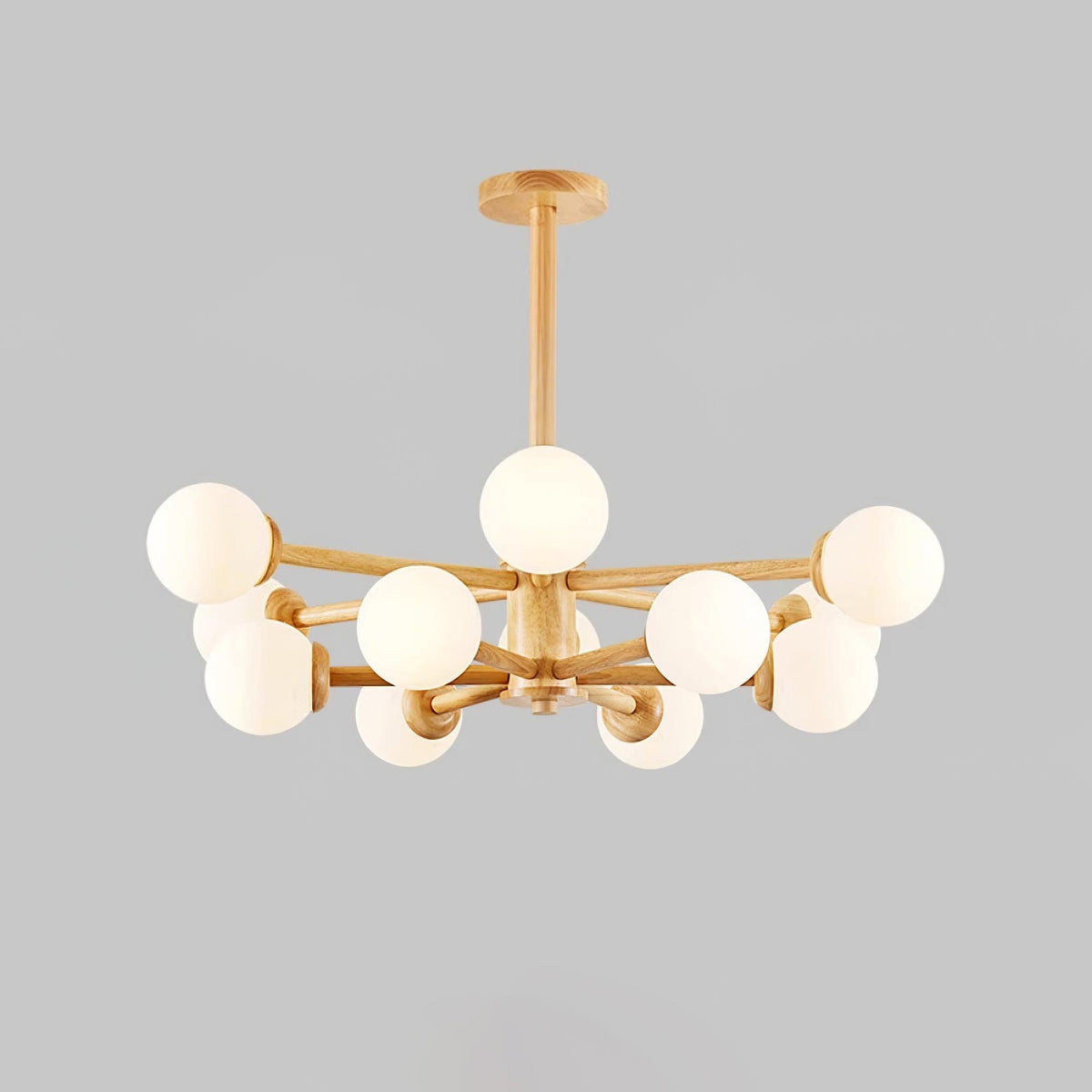 Kozan Wooden Chandelier – Sculptural Modern Pendant Light for Dining Room and Living Room