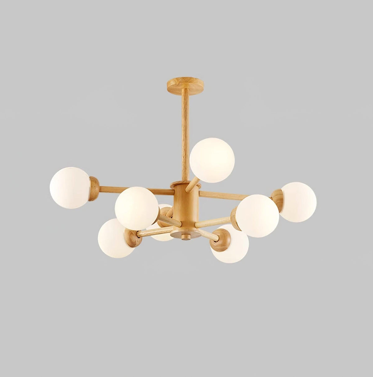 Kozan Wooden Chandelier – Sculptural Modern Pendant Light for Dining Room and Living Room