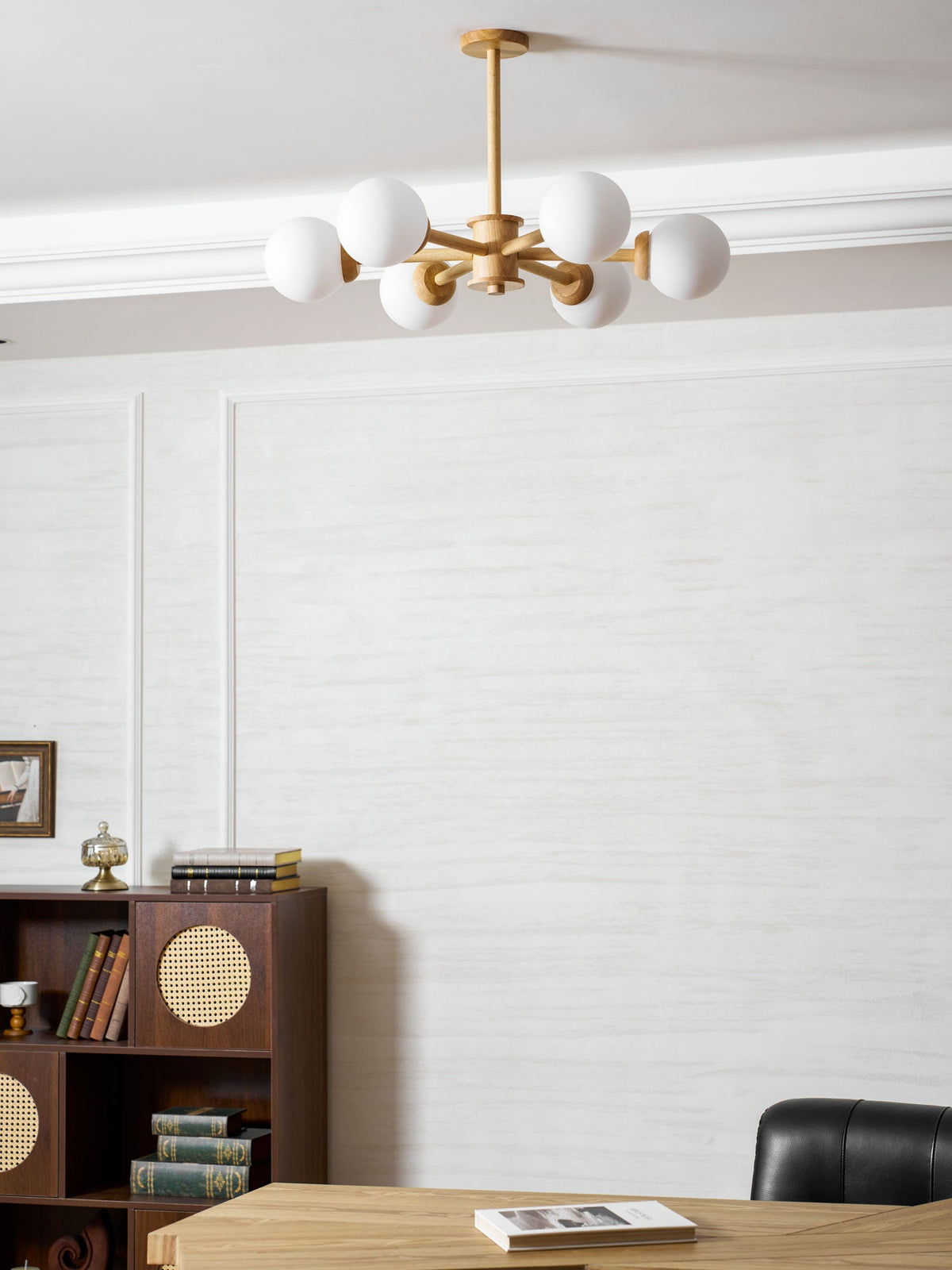 Kozan Wooden Chandelier – Sculptural Modern Pendant Light for Dining Room and Living Room