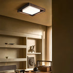 Kurin Wood Frame Ceiling Light – Modern Flush Mount LED for Bedroom, Dining, Living Room