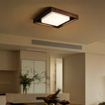 Kurin Wood Frame Ceiling Light – Modern Flush Mount LED for Bedroom, Dining, Living Room