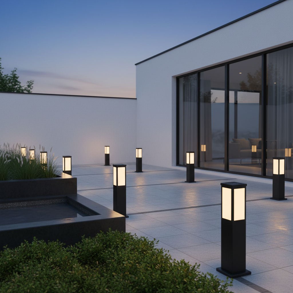 Kuzco Solar Bollard Light – Architectural Outdoor Post Lamp in Black