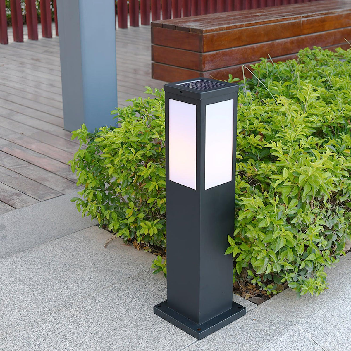 Kuzco Solar Bollard Light – Architectural Outdoor Post Lamp in Black