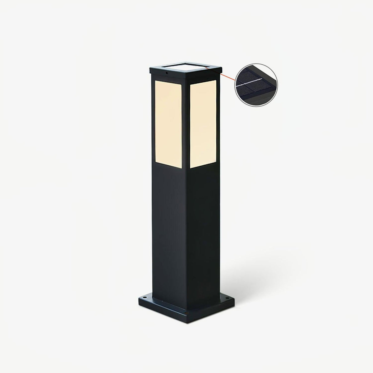 Kuzco Solar Bollard Light – Architectural Outdoor Post Lamp in Black