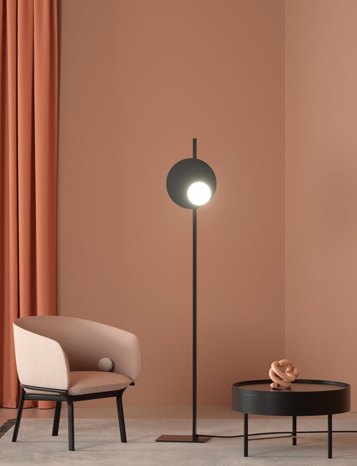 Kwic Modern LED Floor Lamp with Glass Diffuser for Living Room