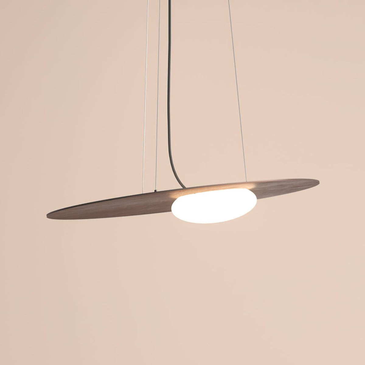 Kwic Modern LED Pendant Light in Glass and Iron for Living Spaces