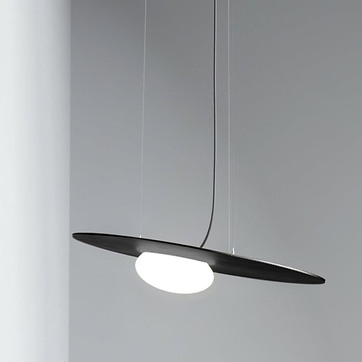 Kwic Modern LED Pendant Light in Glass and Iron for Living Spaces