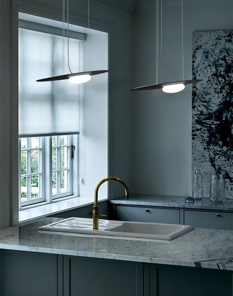 Kwic Modern LED Pendant Light in Glass and Iron for Living Spaces
