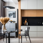 Kwic Modern LED Pendant Light in Glass and Iron for Living Spaces