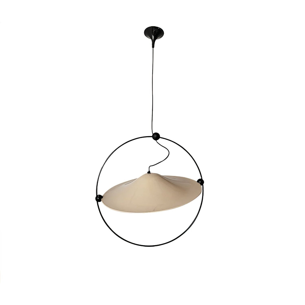 Kyra Pendant Light — Sculptural Golden Shade in Metal Ring