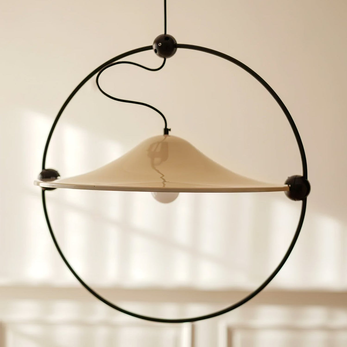 Kyra Pendant Light — Sculptural Golden Shade in Metal Ring