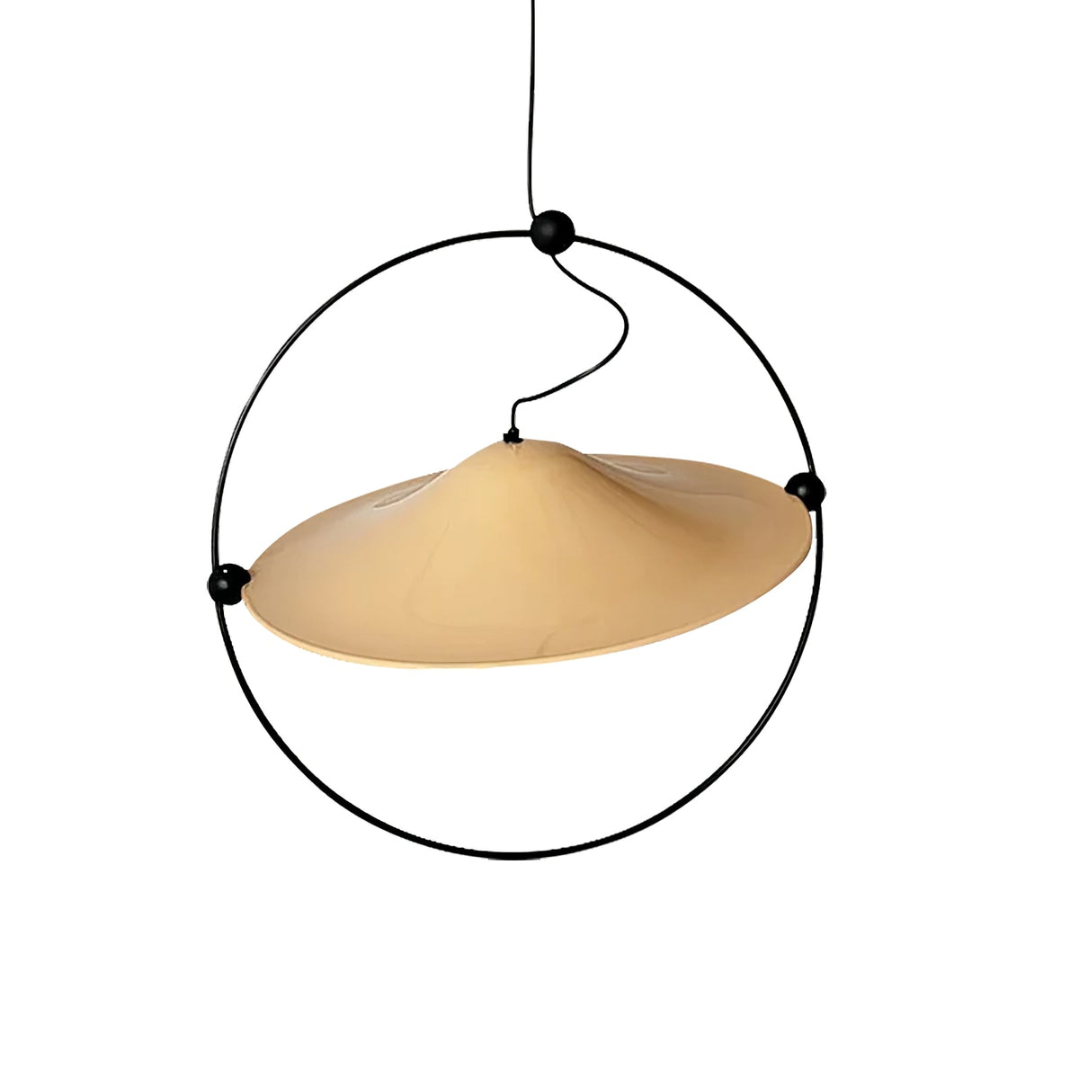 Kyra Pendant Light — Sculptural Golden Shade in Metal Ring