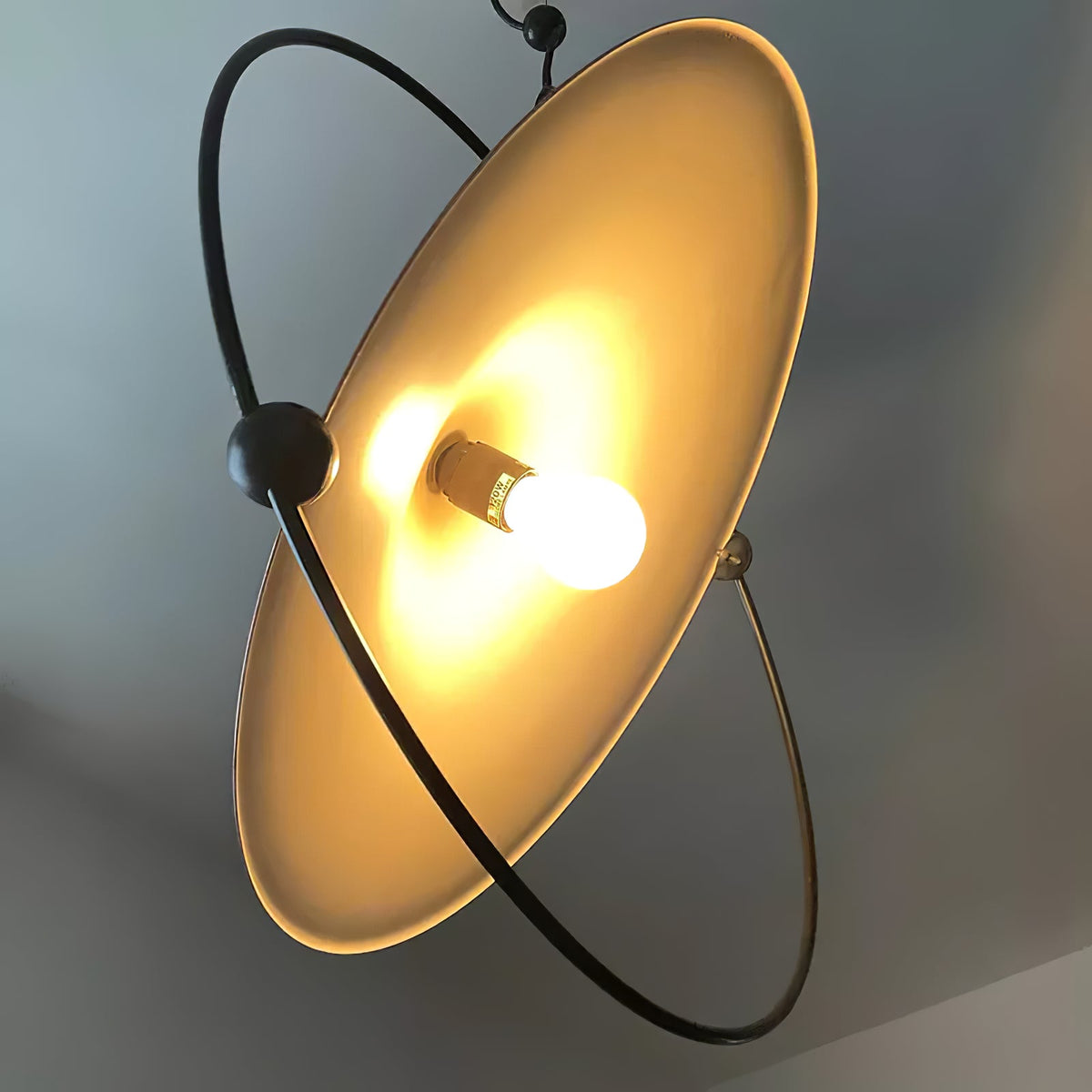Kyra Pendant Light — Sculptural Golden Shade in Metal Ring