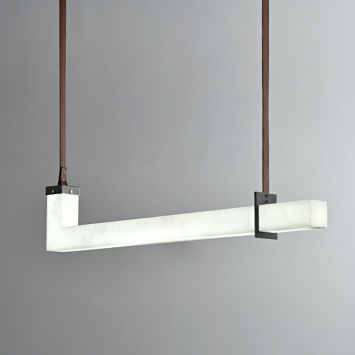 L-Axis Alabaster Pendant Light – Modern Linear LED Chandelier