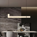 L-Axis Alabaster Pendant Light – Modern Linear LED Chandelier