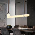 L-Axis Alabaster Pendant Light – Modern Linear LED Chandelier