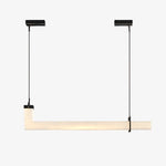 L-Axis Alabaster Pendant Light – Modern Linear LED Chandelier