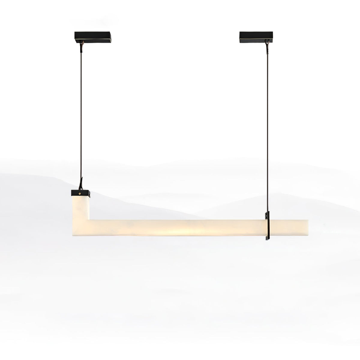 L-Axis Alabaster Pendant Light – Modern Linear LED Chandelier