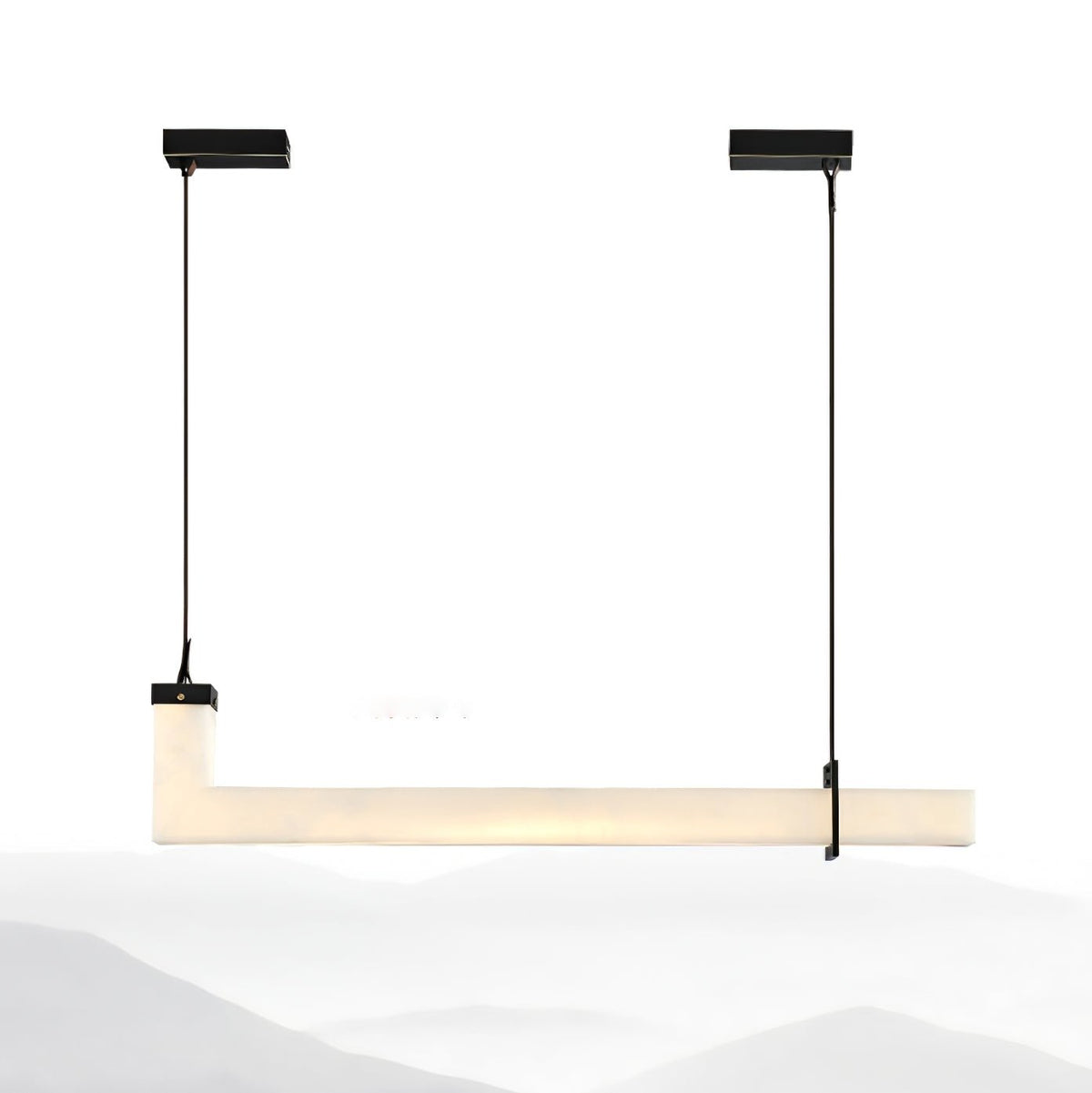 L-Axis Alabaster Pendant Light – Modern Linear LED Chandelier