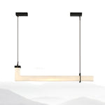 L-Axis Alabaster Pendant Light – Modern Linear LED Chandelier