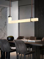 L-Axis Alabaster Pendant Light – Modern Linear LED Chandelier