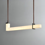 L-Axis Alabaster Pendant Light – Modern Linear LED Chandelier