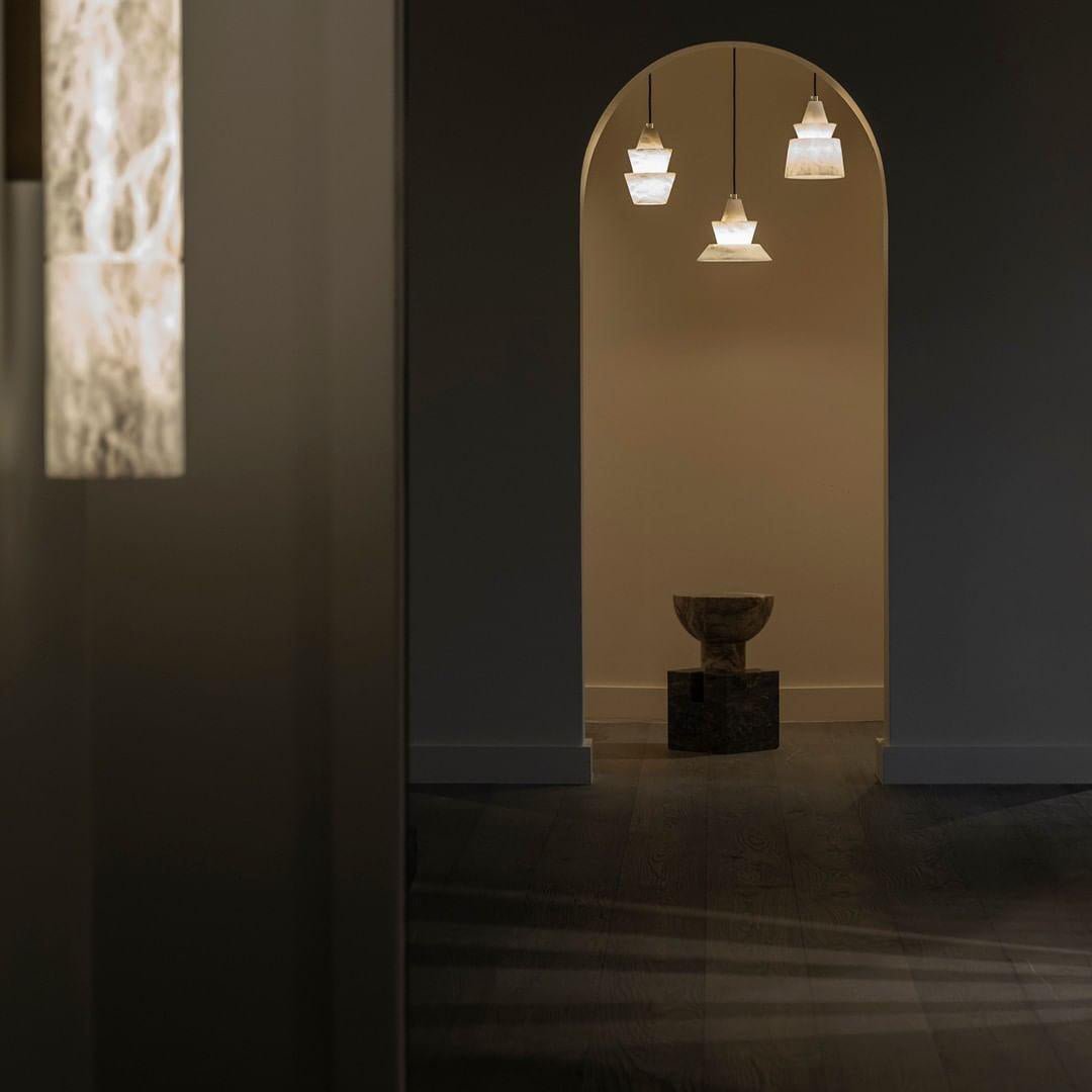 LAB S18 Alabaster Pendant Light – Modern Minimalist Ceiling Lamp