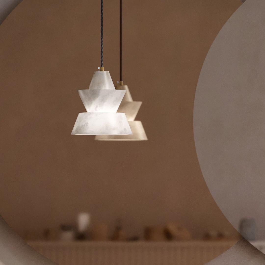 LAB S18 Alabaster Pendant Light – Modern Minimalist Ceiling Lamp