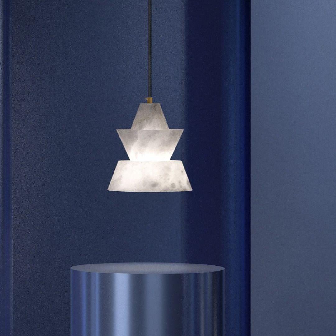 LAB S18 Alabaster Pendant Light – Modern Minimalist Ceiling Lamp