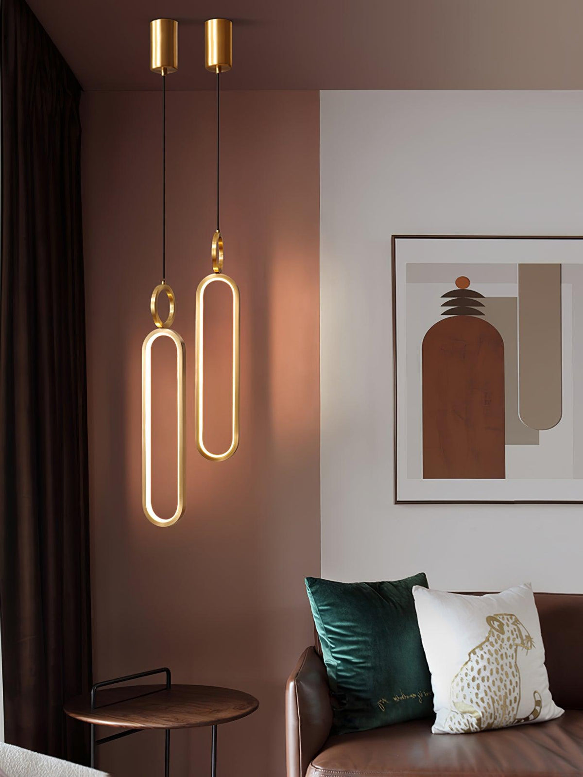 Led Oval Linear Pendant Light