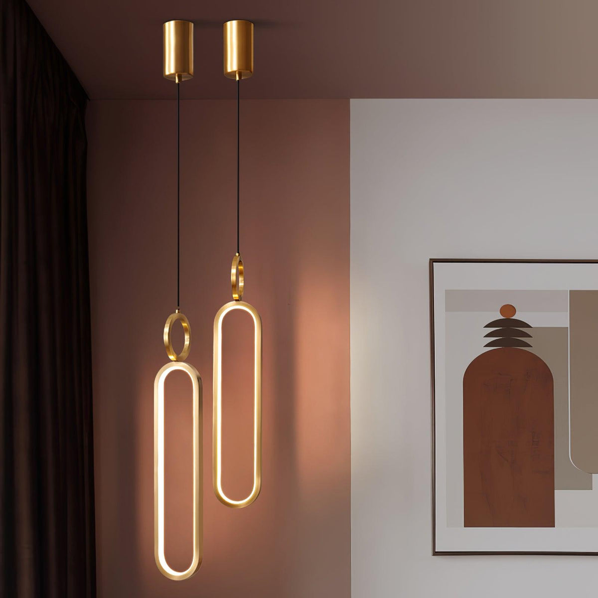 Led Oval Linear Pendant Light
