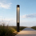 Modern Black LED Bollard Path Lights for Landscape and Walkway Illumination