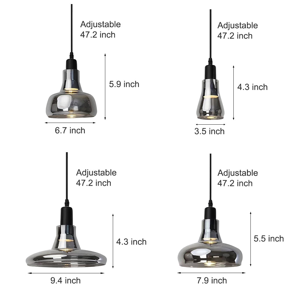 Nordic Minimalist Shadow Glass Pendant Light Led Hanging Lighting For Living Room Bar