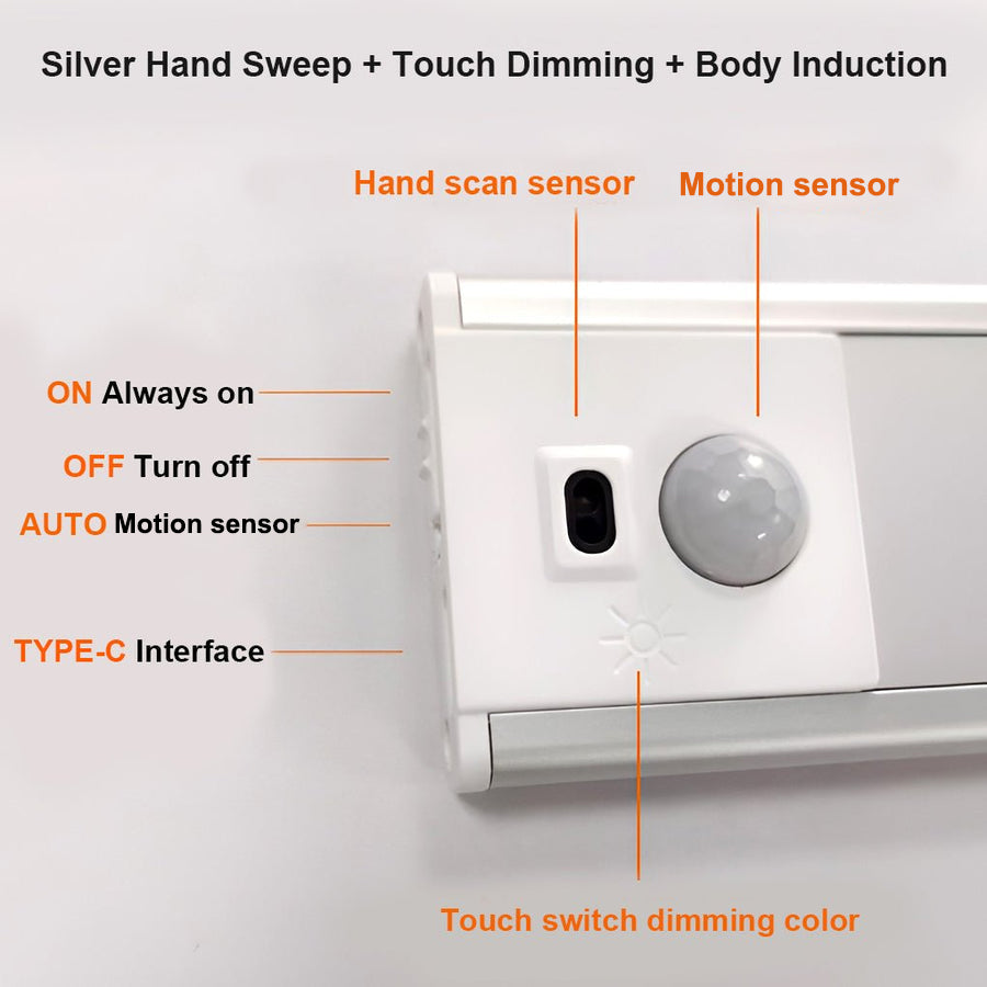 Rechargeable Battery Operated Wireless Led Under Cabinet Wall Light With Motion Sensor