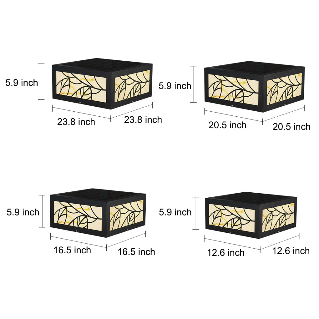 Square Waterproof Led Modern Solar Outdoor Deck Post Lights Pillar Light