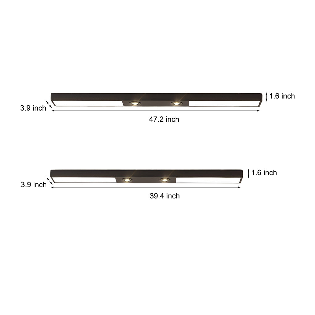 Rectangle Strip Led Black Modern Pendant Lighting
