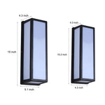 Rectangle Led Waterproof Motion Sensor Black Modern Wall Sconce